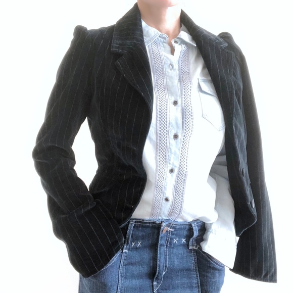 Joie Black Velvet Blazer Size S - Picture 3 of 8